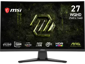 MSI 27 inch Dual Mode QHD 2K 1440P 240Hz Full HD 400Hz Adaptive Sync HDR Ready Curved Gaming Computer Monitor MAG 275CQDF X24