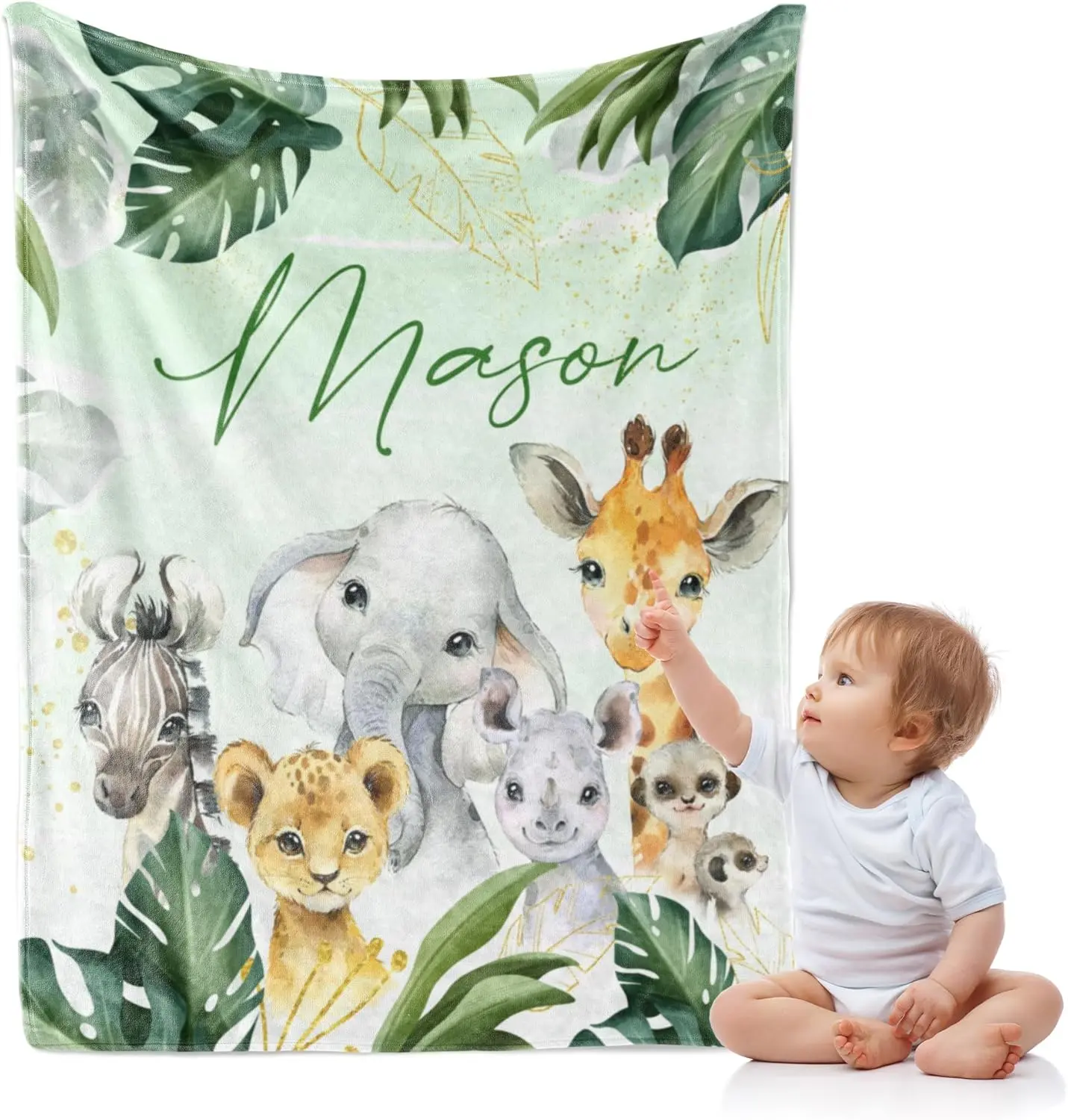 Personalized Blanket for Boys,Custom Blanket with Name, Customized Name Blanket Receiving Blankets for Toddlers Kids Nursery Stroller Crib Decor Throw 30"x40",Color13