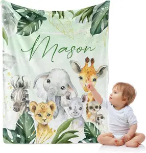 Personalized Blanket for Boys,Custom Blanket with Name, Customized Name Blanket Receiving Blankets for Toddlers Kids Nursery Stroller Crib Decor Throw 30"x40",Color13