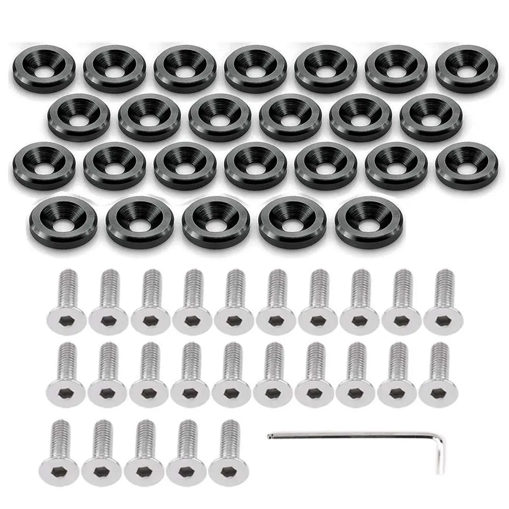 Fender Bumper Washer Bolt 6061 T6 Grade M6x20mm CNC Finishing Washer Engine Bay Dress Up Fastener Kit