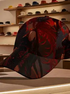 Anime Girl Dragon Print Baseball Cap, Fantasy Art Style, Perfect for Daily Wear, Casual, All Seasons, Street Fashion