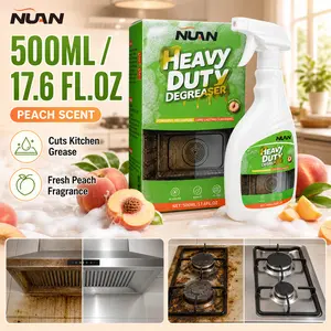 NUAN Heavy Duty Kitchen Degreaser Spray, Kitchen Grease Cleaner -For stovetops and range hoods - Removes greasestains - 500 ml/bottle Powerful Cleaner and Degreaser for Ovens, Stove Tops, Countertops and Appliances, 17 Fl Oz NATRE-Clean outdoorfun
