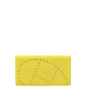 Pre-owned HERMÈS Leather small leather goods Hermes Continental Wallet Chevre Mysore 9R Lime (xx041026a2)