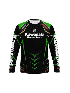 2025 Kawasaki Racing Outdoor Bike Motocross Jersey Bmx Mountain Clothing Enduro Racing Shirt Breathable Long Sleeves T-Shirts