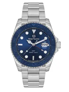 Sergio Tacchini Heritech Men's Quartz Watch Stainless Steel Case GMT Waterproof Gold/Black portuguesa watch