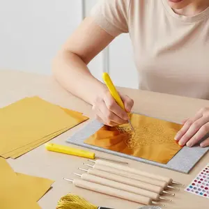 & Silver Color Embossed Art Paper, Extra Thick Metallic Foil Sheets for DIY Crafts, Perfect for Easter Decorations