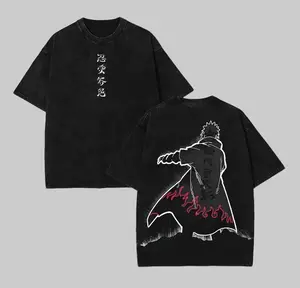 Minato Namikaze "Fourth Hokage" Father Naruto Anime Printed T-Shirt Washed Unisex Streetwear Naruto Merch Gift For Naruto Fan Minato Fan