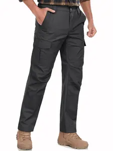 Men's Waterproof Tactical Cargo Pants, 7 Pockets Outdoor Hiking Long Pants, Durable Fitted Workwear, Casual Style