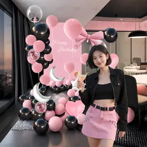 All-in-One Birthday Balloon Wall Set - Assorted Color Options, Complete Kit for Birthday Party Photo Backdrop