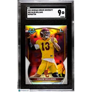 2022 Bowman University Chrome Caleb Williams Refractor Rookie SGC 9 USC Trojans