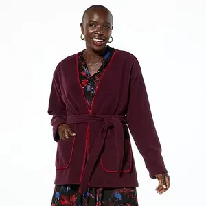 Iman Global Chic Belted Fleece Jacket