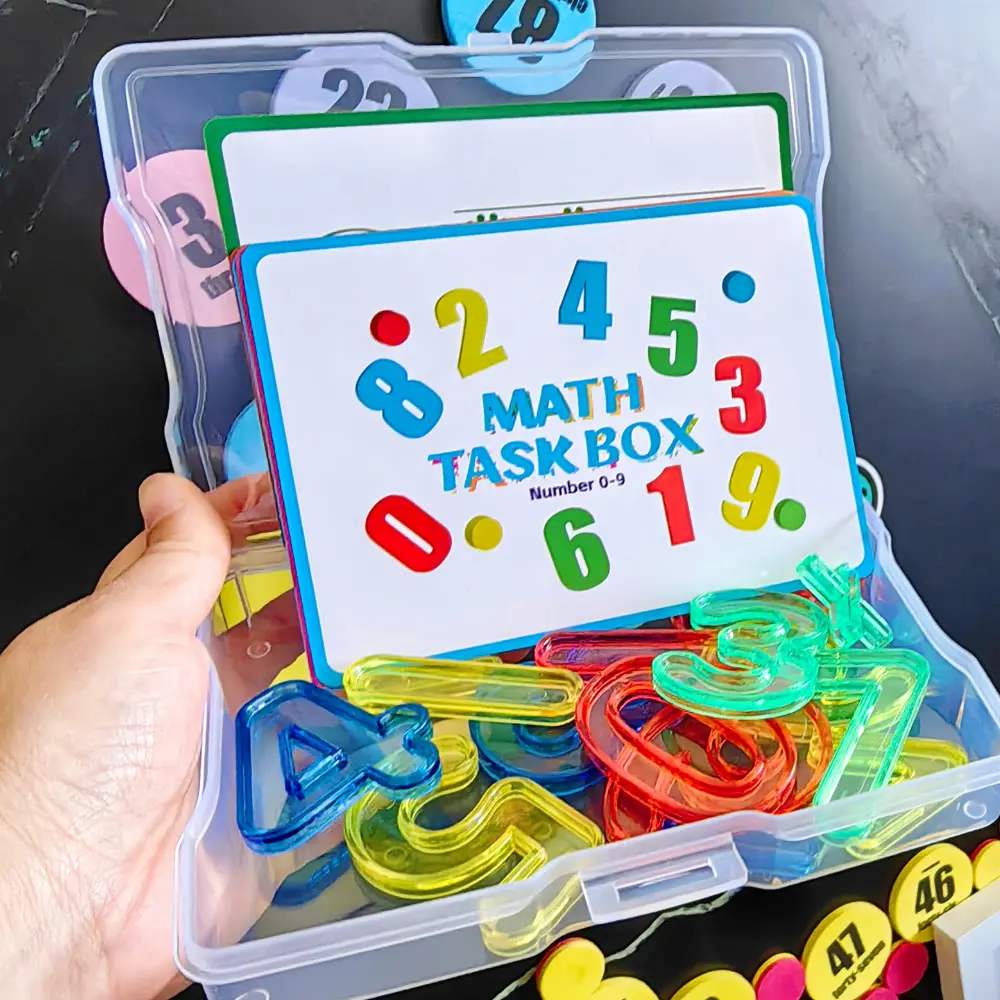 Math Task Box Set Kindergarten Elementary Numbers 0-9 Learning with ...