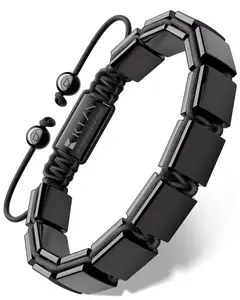 RTZN Black Obsidian Beaded Bracelet - Havana Style 