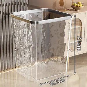 High-End Bathroom Toilet Large Capacity New Bucket Luxurious Trash Can Home Bedroom Living Room Kitchen Transparent