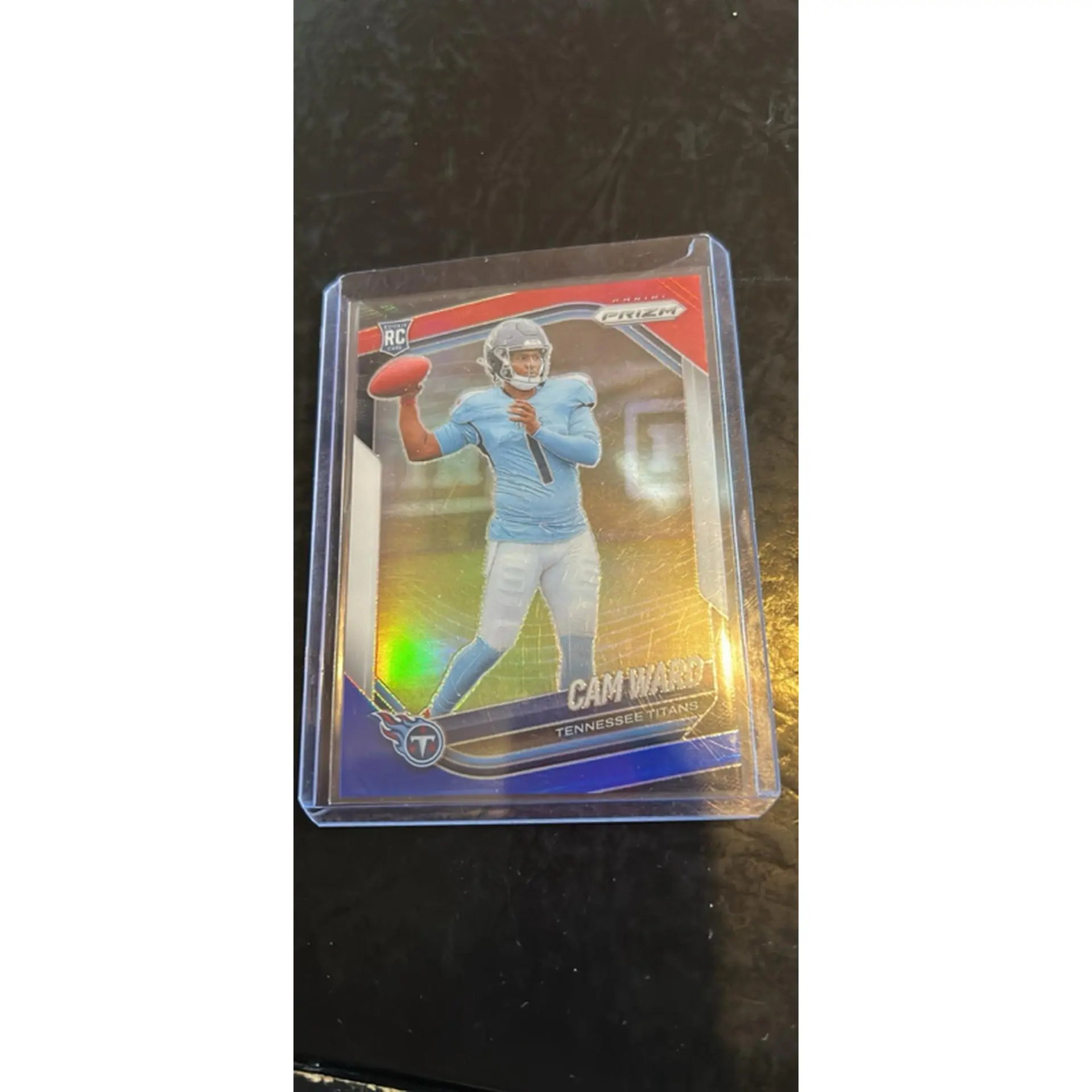 Panini 2025 Prizm Cam Ward Rookie Card Red White and Blue Prizm Titans Football Trading Card