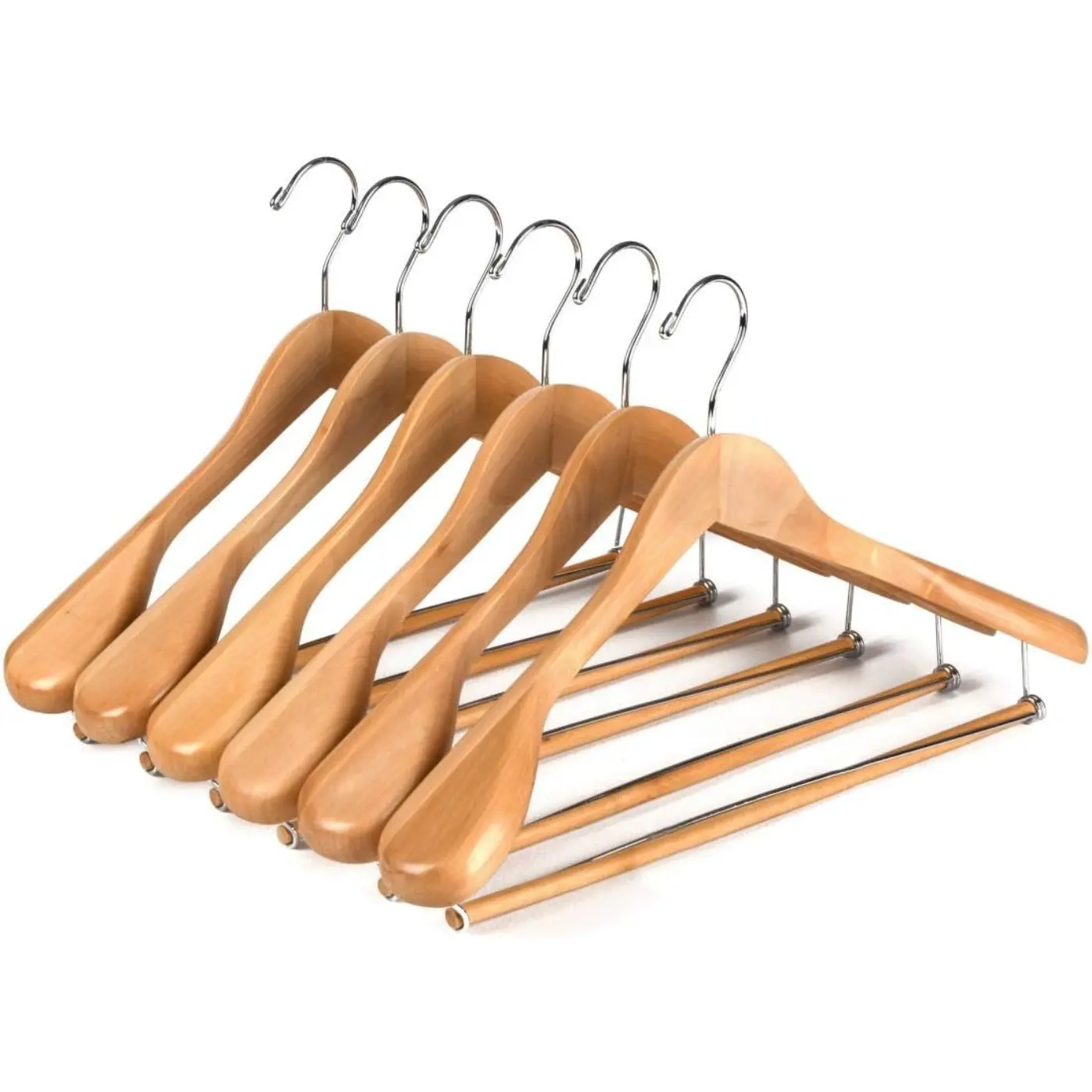 Luxury Wooden Suit Hangers Wide Wood Hanger for Coats and Pants Retro Finish (30, Natural Finish)Thickened seamless solid wood hanger wooden wide shoulder hanger suit non-slip home hotel wooden hanger wooden hanger