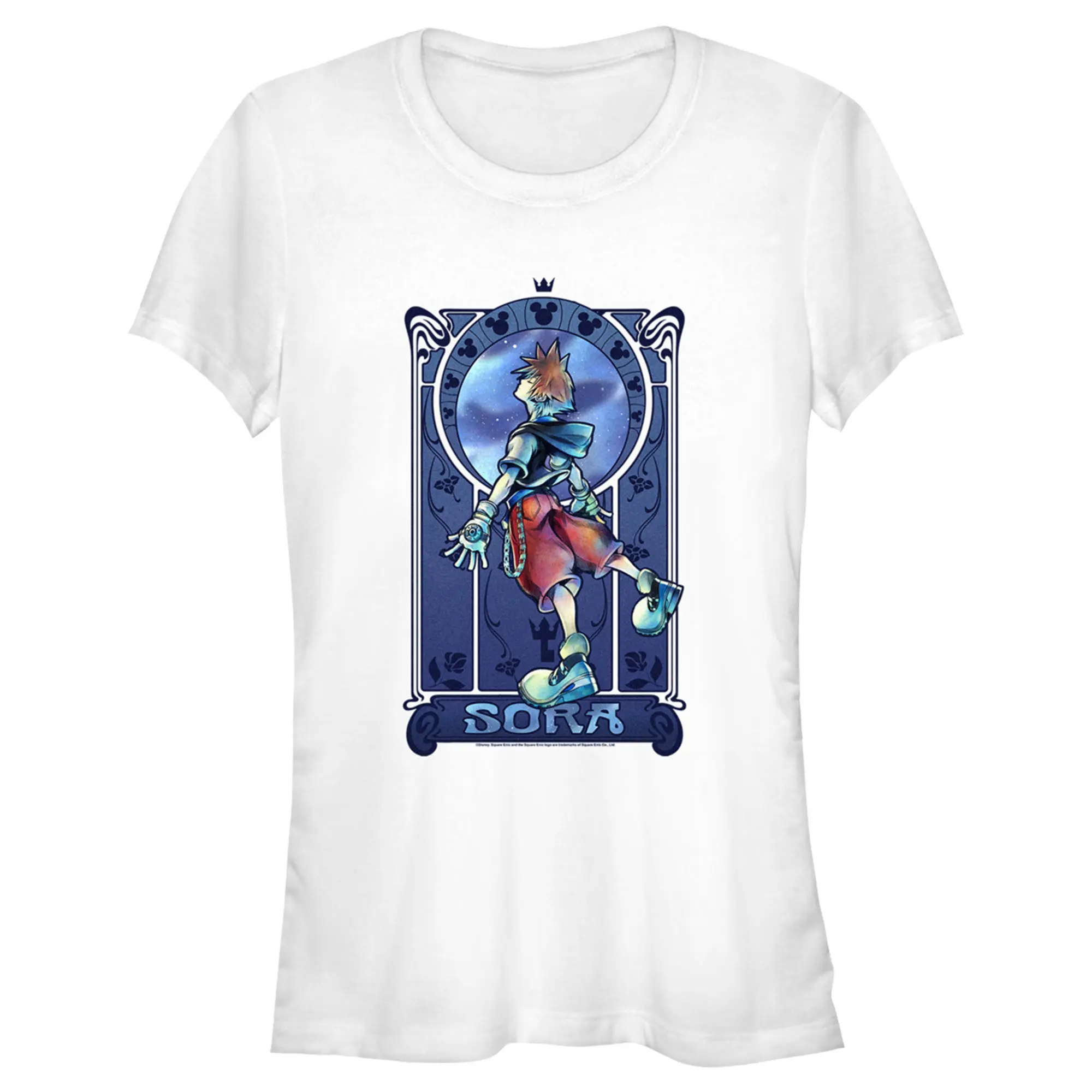 Juniors Womens Kingdom Hearts Re: Chain of Memories Sora Mirror Portrait T-Shirt