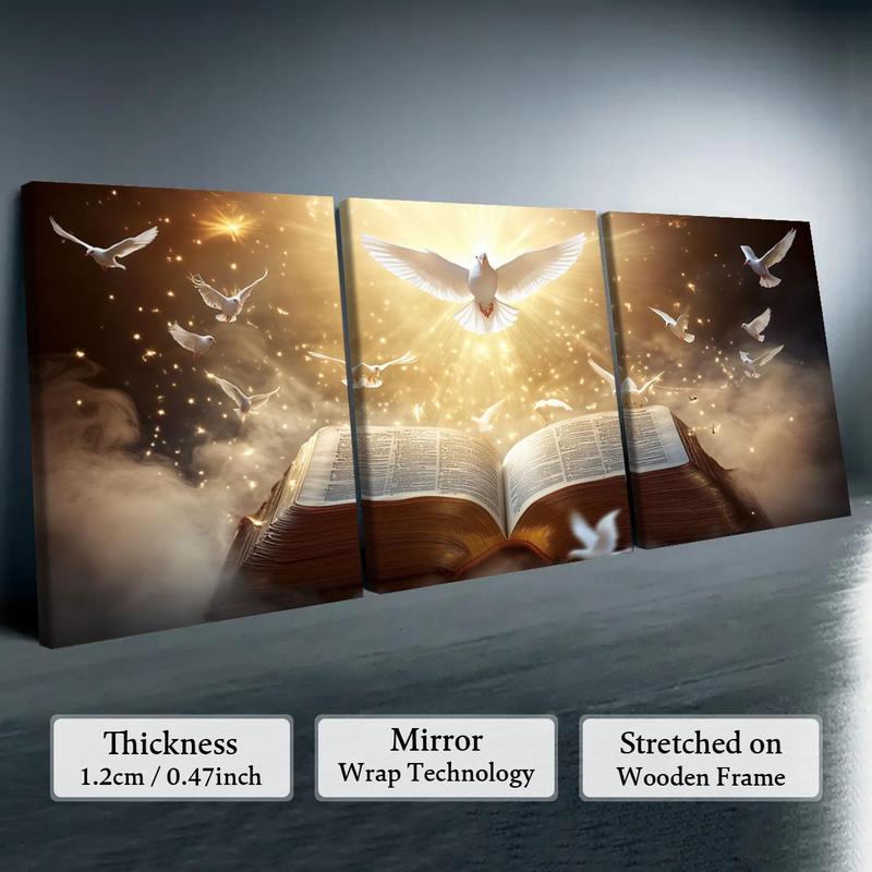 Bible Themed Wooden Framed Canvas Painting, 3 Counts/set Modern Art Decoration, Wall Art for Home Living Room Bedroom Office, Poster Bible Themed Wooden Framed Canvas Painting, 3 Counts/set Modern Art Decoration, Wall Art for Home Living Room Bedroom Office, Poster