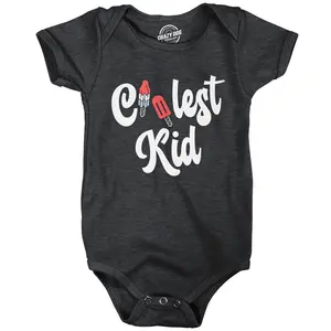 Coolest Kid Baby Bodysuit Funny Cute Ice Cold Popsicle Sweet Treat Jumper for Infants Funny Baby Onesies Patriotic Clothes for Baby Funny Sarcastic Onesie Novelty Onesie Black -