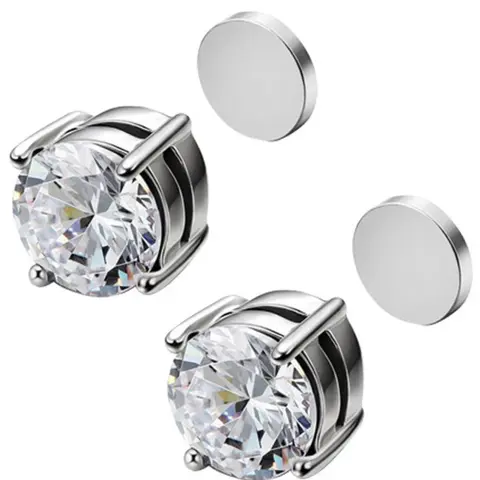 【Black Friday】Magnetic Ear Clips for Unpierced Ears, Non Pierced Earrings, Cubic-Zirconia Jewelry, Punk Style, All-Season Accessory, Comfortable Material, Unisex Design