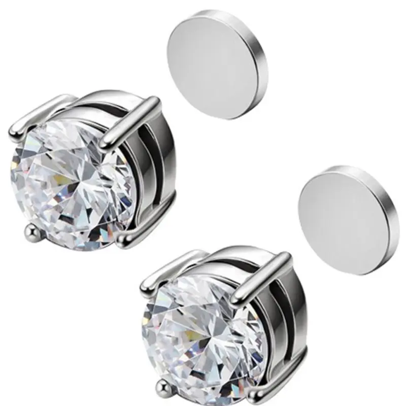 【Black Friday】Magnetic Ear Clips for Unpierced Ears, Non Pierced Earrings, Cubic-Zirconia Jewelry, Punk Style, All-Season Accessory, Comfortable Material, Unisex Design