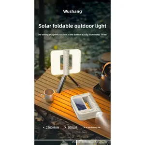 Solar-powered lighting is foldable, compact, and portable, making it a convenient square-shaped solar camping light