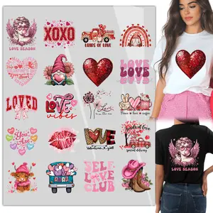 20sheet Romantic Valentine's Day Iron On Transfer T-Shirt Stickers Iron Heat Transfer Direct to Film Transfer DTF Transfers DTF transfers ready to press for T-Shirt /bag/Pillow