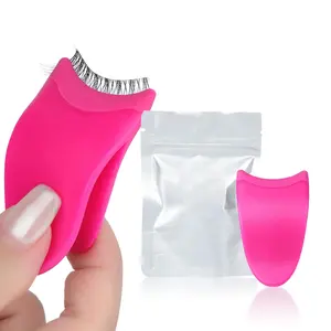 False Eyelashes Applicator Tool Lashes Clip for Beginners Easy to Apply Eyelashes Daily Use Buddy Tool Pinzas para Pestañas Plum Pink