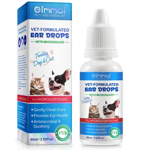 Pet Ear Care Drops for Dogs & Cats – Gentle Cleansing and Soothing Formula for Itchy Ears & Odor Control – 2 fl oz