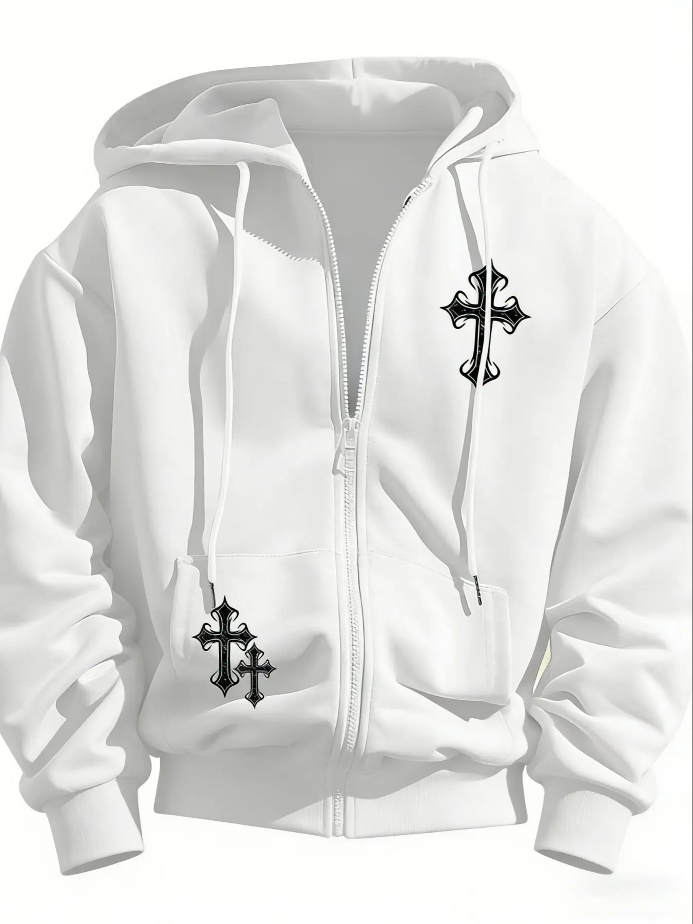 zip up hoodie with cross zip - TikTok Shop