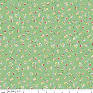 Simple Pleasures Calico Sweet Rose Green - C16653-GREEN - Riley Blake Designs - Floral Fabric - Cotton Fabric by the yard