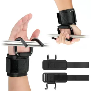 Weight Lifting Hooks, 330 LB Heavy Duty Gym Wrist Straps for Deadlifts, Pull-Ups, Strength Training, Fitness Workouts, Grip Weightlifting Hooks for Men and Women(Pair)