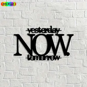 1pc "Now" Typography Metal Wall Art, Bold "Now" Statue Mural, Ideal Gift for New Year, Christmas, Inspirational Decor Enthusiasts,  Perfect for Living Room Wall & Garden Fence, Thoughtful Year-Round Home Decor