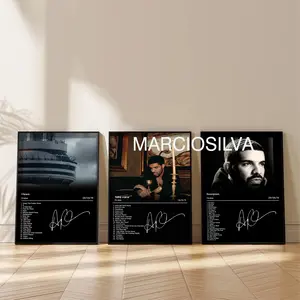 Set of 3 Drake Album Cover Poster, Vintage Drake Print, Music Cover Gift For Men, Drake Album Prints, No Frame