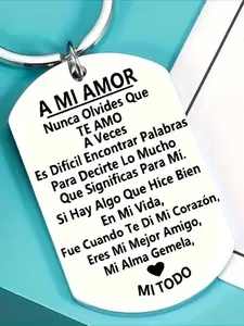 1 stainless steel "To My Lover" keychain, Personalized Heart Tag, suitable for boyfriends, husbands, Valentine's Day men's gifts