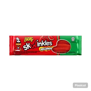 Lucas Skwinkles Rellenos Watermelon Mexican Candy Straws (12 Count), Sweet, Spicy, Chili, Dulces Mexicanos Snack Bonbon Chewy