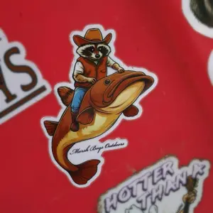 Raccoon Cowboy  2.2” x 3” Decal