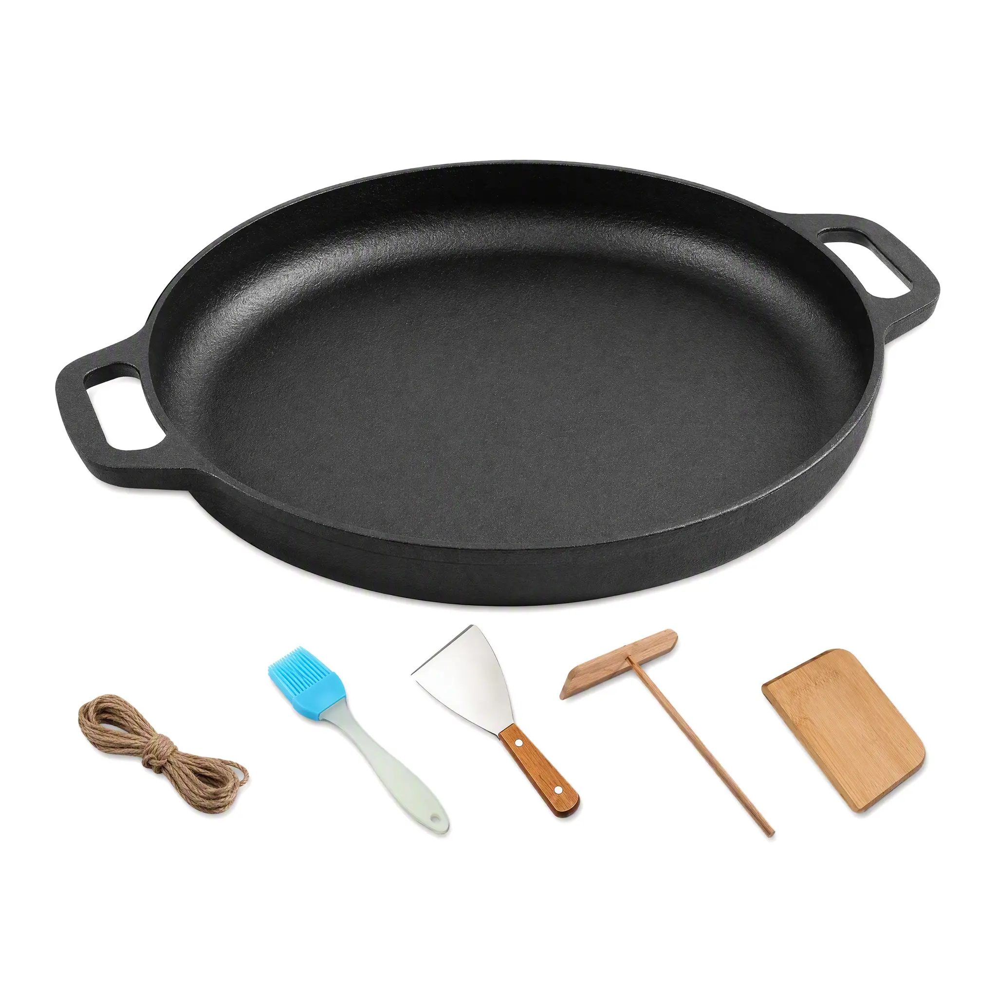 Pre-Seasoned Cast Iron Skillet Frying Pan - Durable Heavy-Duty Kitchen Cookware with Heat-Retentive Body, Oven-Safe & Stovetop Compatible for Home Cooking, Searing Steak, Frying Eggs