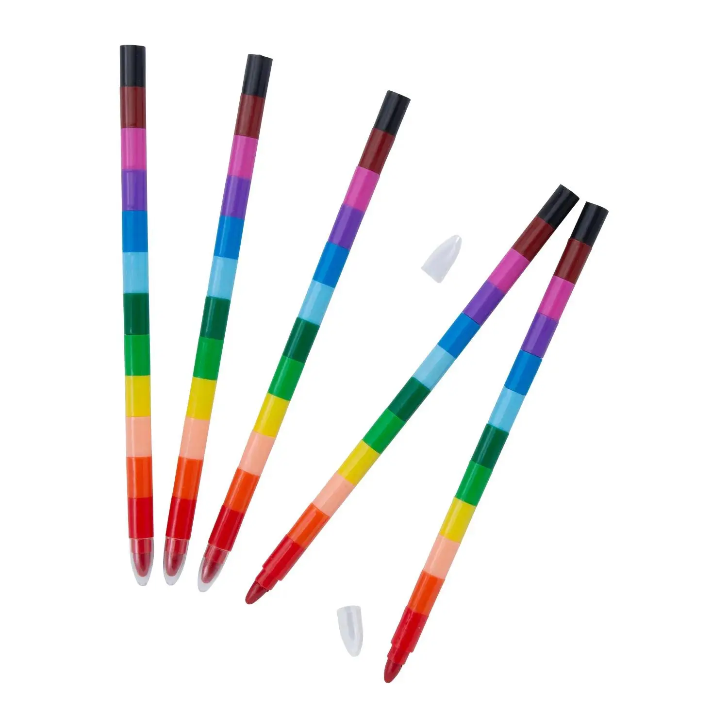 10" Bright 12-Color Jumbo Plastic Stacking Round Crayons - 12 Pc.