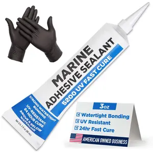 3 oz Marine Adhesive Sealant 5200 Fast Cure (White) - Permanent, Watertight Bonding and Sealing - UV Resistant, Above & Below Waterline - Compare to 05203 and 06520 FC M - by