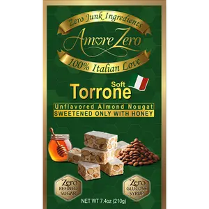 Soft Almond Nougat Sweetened only with honey Sanck no refined sugar