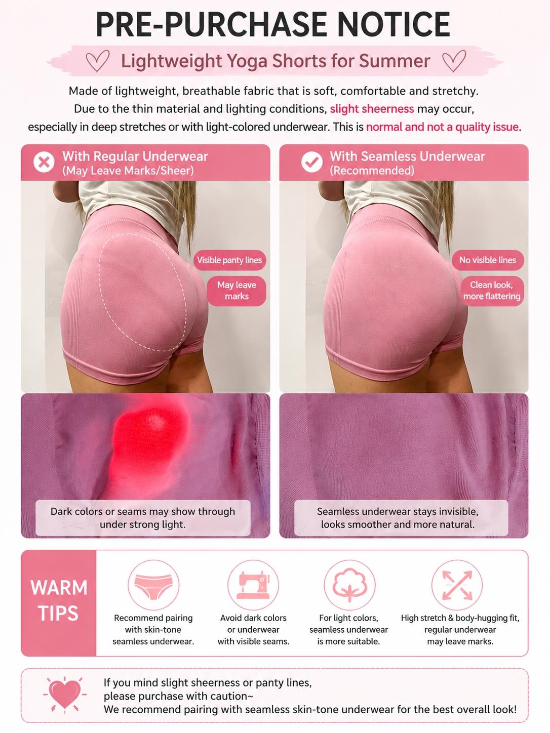 4-Pieces High Waist Tummy Control Side-Ribbed Butt-Lifting Seamless Knitted Shorts, Lightweighted Summer Shorts,  Stretchy Womenswear Bottom Peachy Shorts