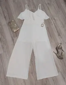 White Pearl-Strap Jumpsuit – Elegant One-Piece for Special Occasions