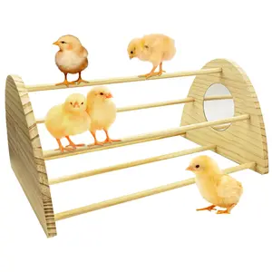 Chicken Perch with Mirror Chick Brooder Roost Roost Ramp Baby Chick Starter Kit Chick Toys in Your Brooder Box for Large Bird Parrot Macaw Hens (Big)