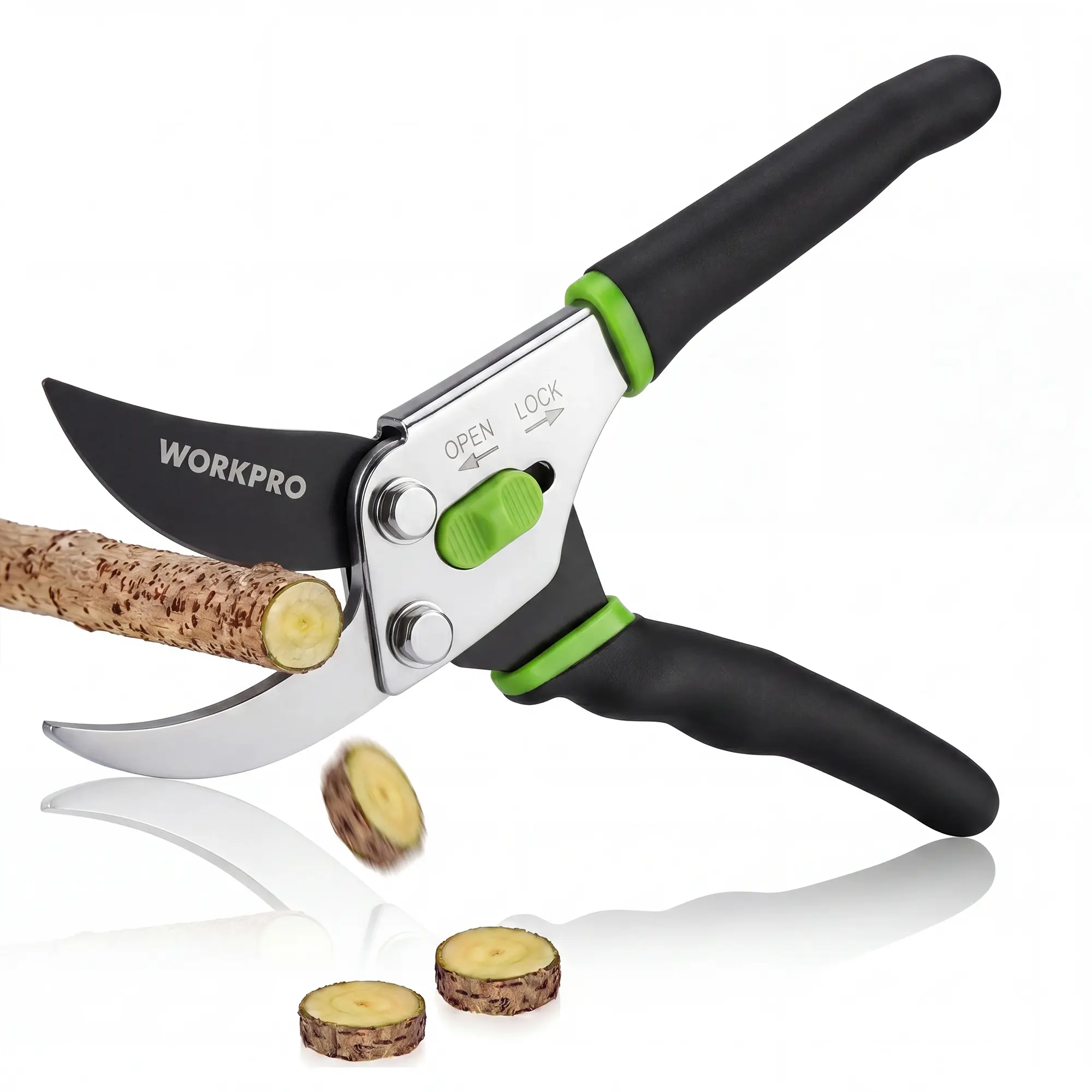 #summersale WORKPRO Bypass Pruning Shears, 8.5" Hand Pruner with Non-Slip Grip Handle, Garden Clippers with High Carbon Steel for Branches, Flowers, Fruits, Plants, Bonsai, Gardening Gifts for Women Men