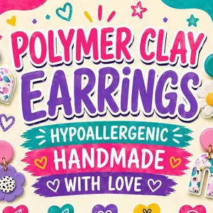 Polymer Clay Earrings Hypoallergenic Handmade with Love Unique Design for Allergy Sensitive Individuals
