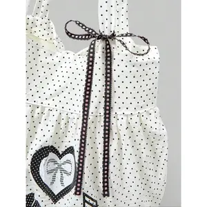 Sweet Cute Bow Vintage Heart Women's Shoulder Bag, Large Capacity Polka Dot Summer Floral Tote, Fits Laptop for Daily Commute