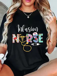 100% Cotton Infusion Nurse Intravenous IV Therapy Oncology T-Shirt