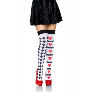 Leg Avenue Harlequin and Heart Thigh High