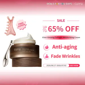 GUYU Elixir Ginseng Collagen Moisturizing Cream - Anti-Aging, Wrinkle Solution, Firming, Hydrating, Radiance Boost,1.05oz, with Gua Sha Tool, Essence Cream, Serum, Moisturizer, Face Cream, Repairing Brightening #summerwins #dealsforyoudays,summerwins